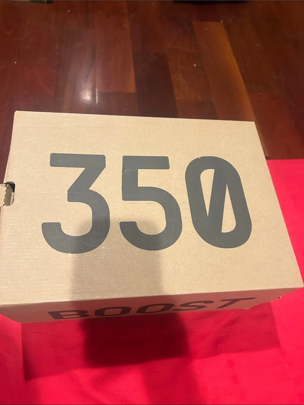 Yeezy 350 Cardboard Box in Tan with Black Print